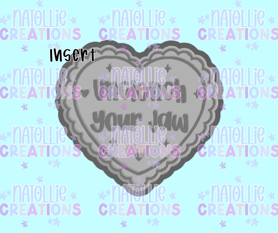 Unclench Your Jaw Scallop Heart Insert Freshie Silicone Mold