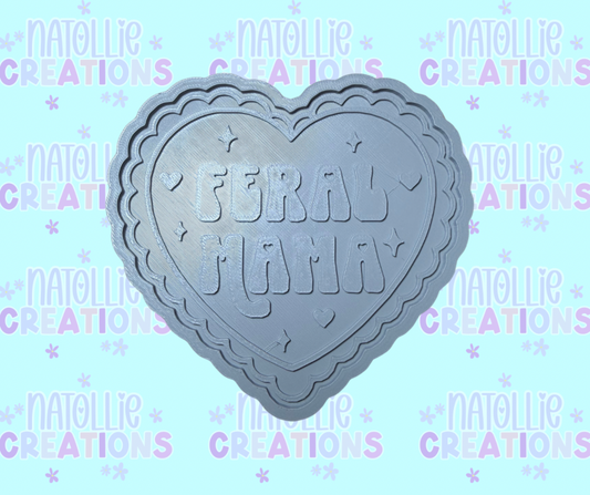Feral Mama Scallop Heart Insert Freshie Silicone Mold