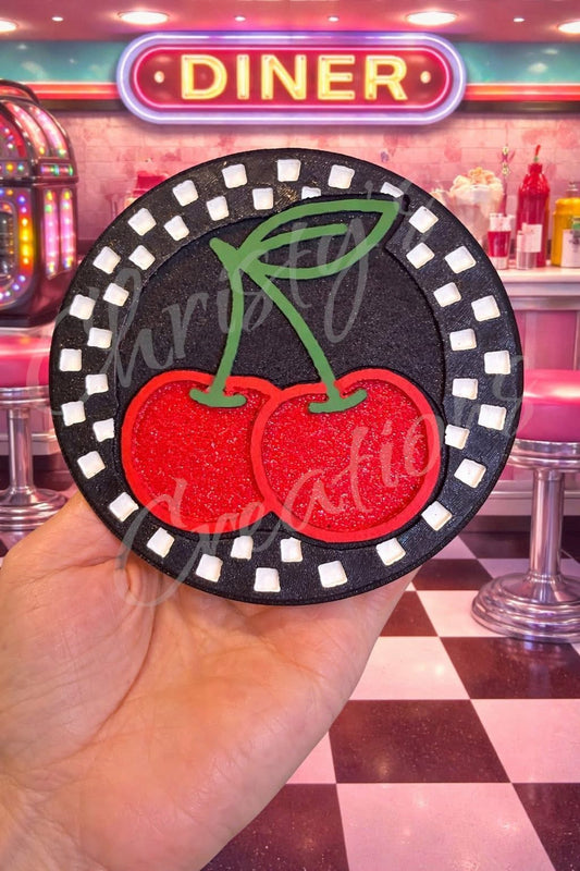 Checkered Cherry Insert Freshie Silicone Mold