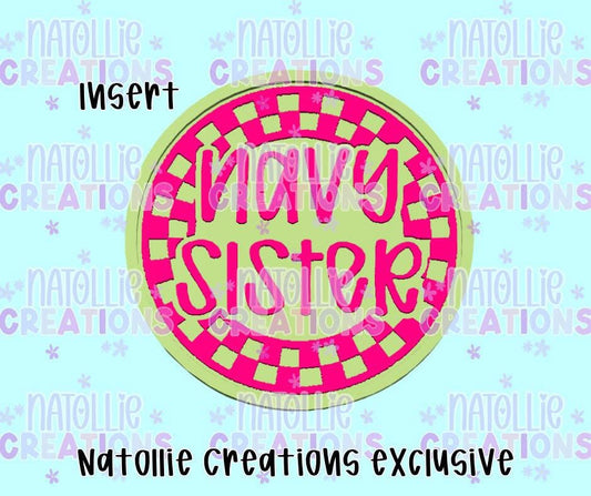 Navy Sister Round Insert Freshie Silicone Mold
