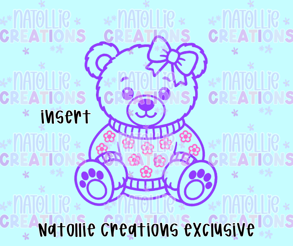 Floral Bear Sweater Insert Freshie Silicone Mold
