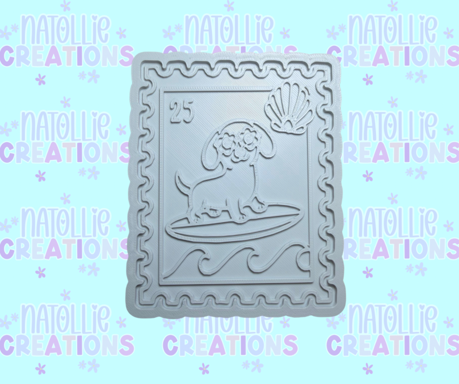 Summer Dog Stamp Insert Freshie Silicone Mold