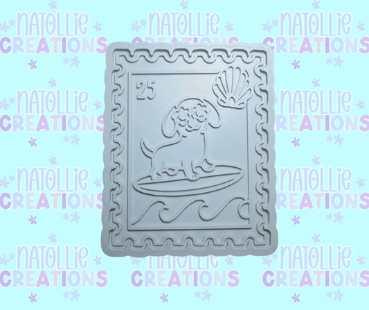 Summer Dog Stamp Insert Freshie Silicone Mold