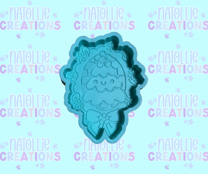 Scalloped Frame Christmas Tree Freshie Silicone Mold