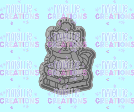 Raccoon Winter Bookstack Freshie Silicone Mold