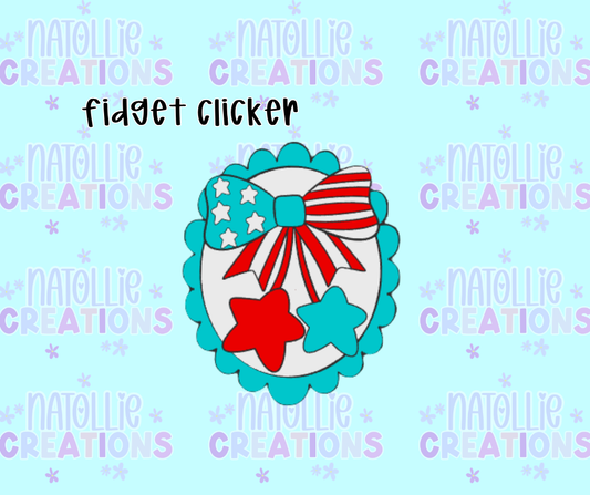 Patriotic Star Bow Clicker Fidget