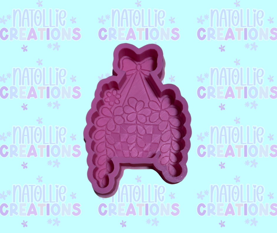 Checkered Hanging Plant Freshie Silicone Mold