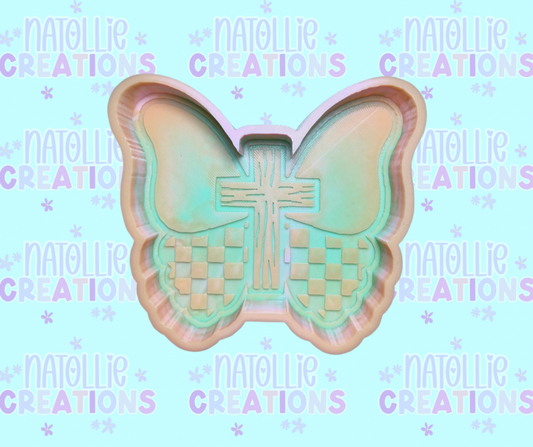 Wooden Cross Butterfly Freshie Silicone Mold
