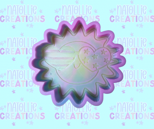 Sun W/ Star & Stripe Glasses Freshie Silicone Mold