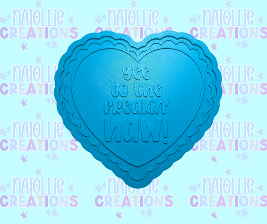 Yee To The Freakin’ Haw Scallop Heart Insert Freshie Silicone Mold