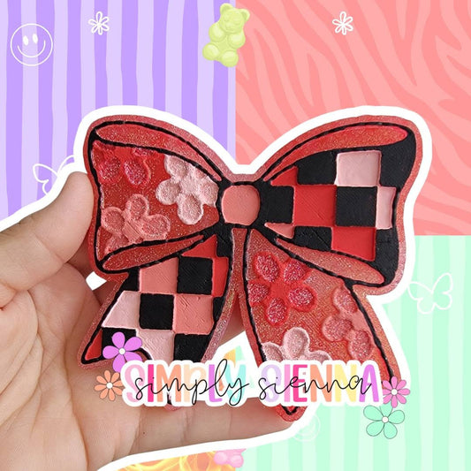 Flower Checkered Bow - FRESHIE