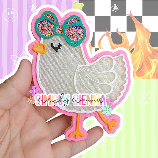 Cute Girly Chicken With Bow - FRESHIE