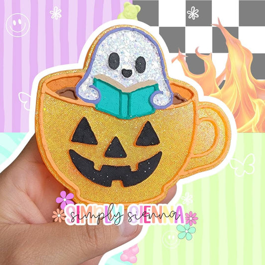Bookish Spooky Ghost In Pumpkin Mug - FRESHIE