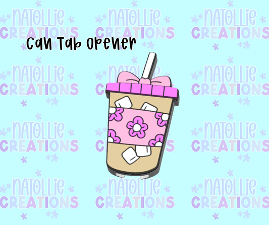 Floral Iced Drink Can Tab Opener Keychain