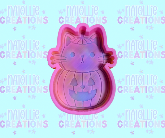 Cat In Pumpkin Freshie Silicone Mold