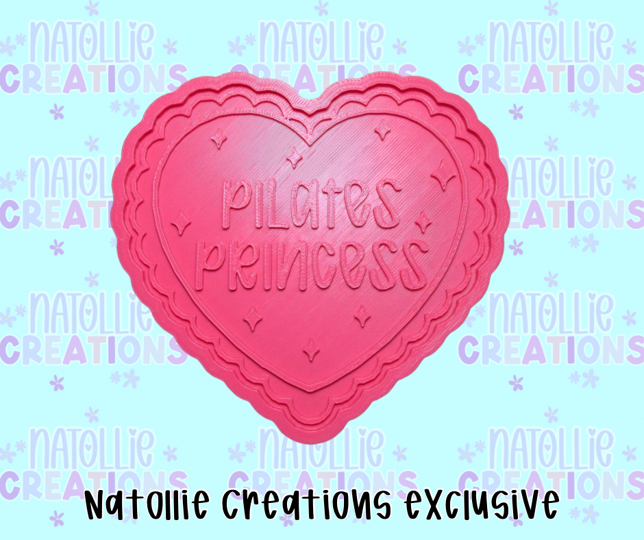 Pilates Princess Scallop Heart Insert Freshie Silicone Mold