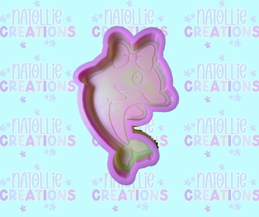 Dolphin W/ Bow Freshie Silicone Mold