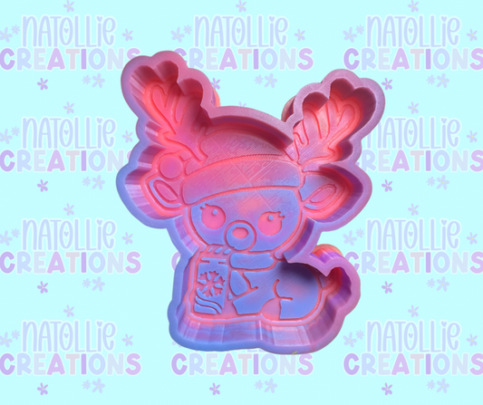 Reindeer W/ Soda Can Freshie Silicone Mold