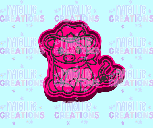 Cutie Cowboy Cow Freshie Silicone Mold