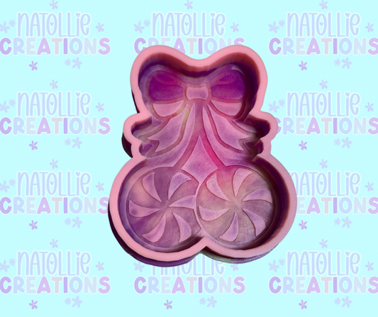 Peppermint Cherry W/ Bow Freshie Silicone Mold