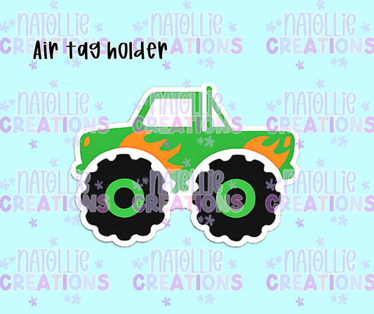 Monster Truck Air Tag Holder Keychain