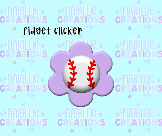 Floral Baseball Clicker Fidget