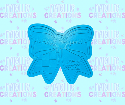 Football Bow + Inserts Freshie Silicone Mold