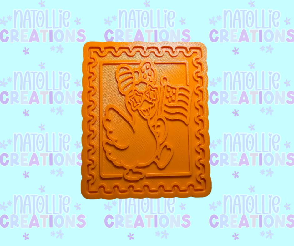 Cute Patriotic Goose Stamp Insert Freshie Silicone Mold