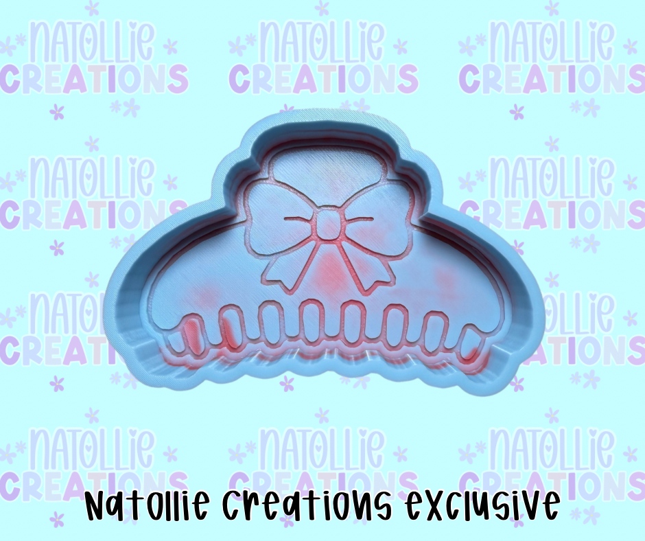 Claw Clip W/ Bow Freshie Silicone Mold