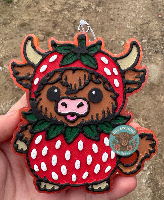 Highland In Strawberry Outfit Freshie Silicone Mold