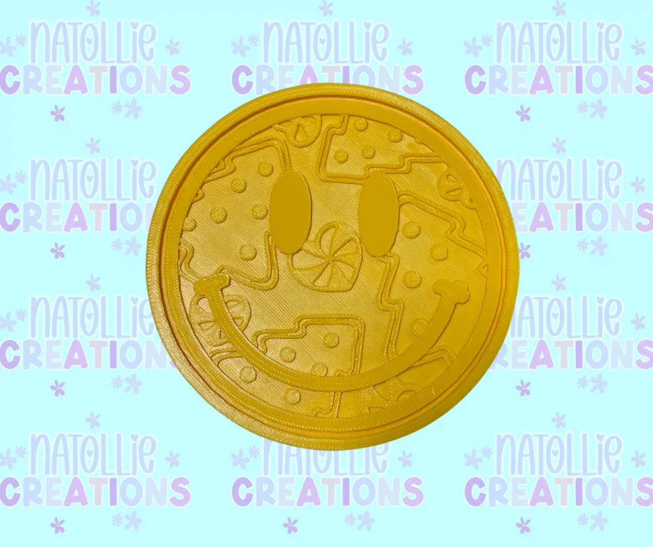 Christmas Cookie Smiley Insert Freshie Silicone Mold