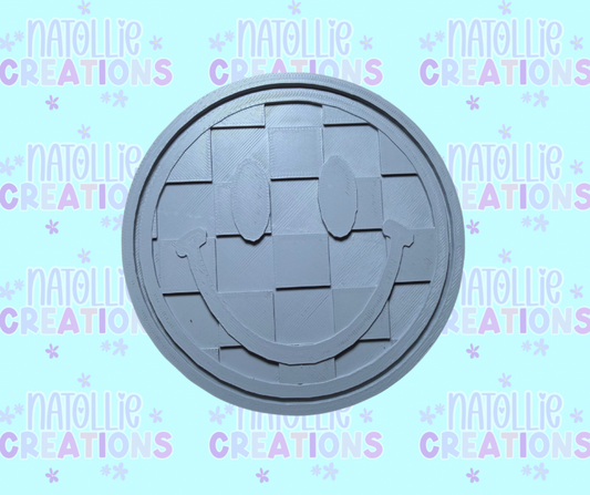 Checkered Smiley Insert Freshie Silicone Mold