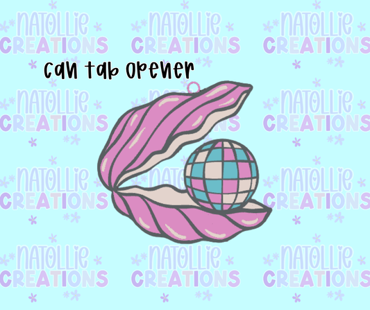 Disco Ball Clam Can Tab Opener Keychain