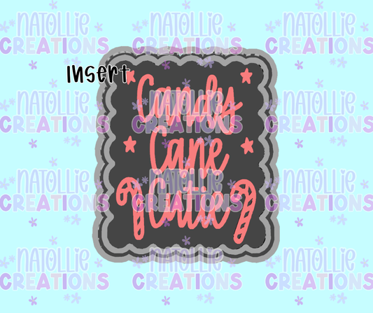 Candy Cane Cutie Scalloped Rectangle Insert Freshie Silicone Mold