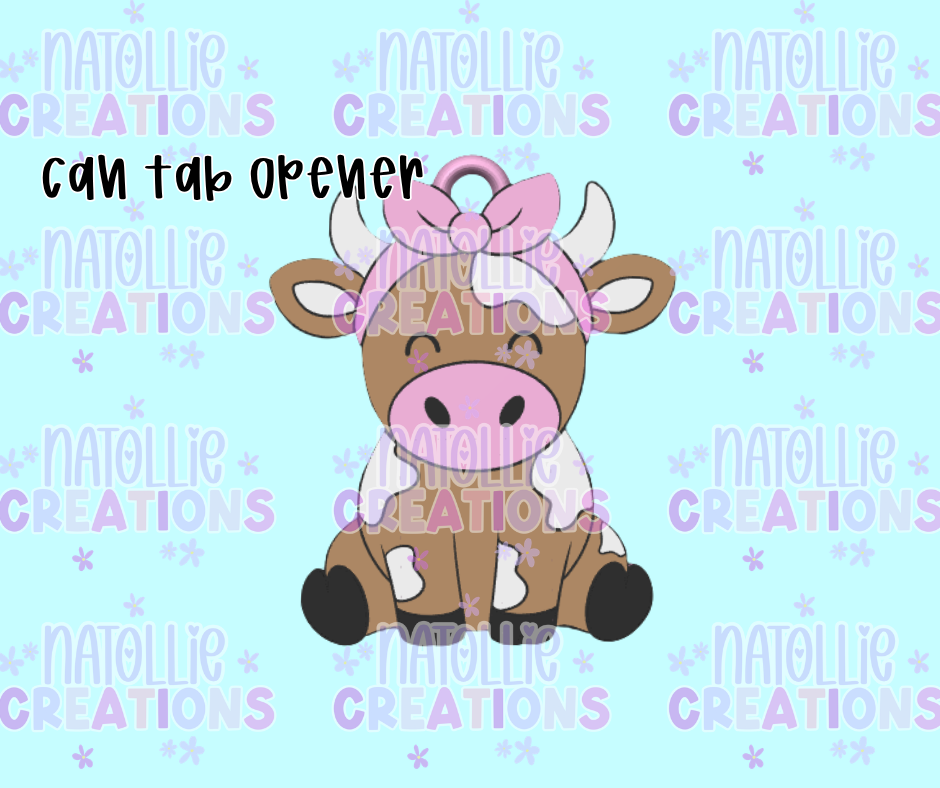 Bandana Cow Can Tab Opener Keychain