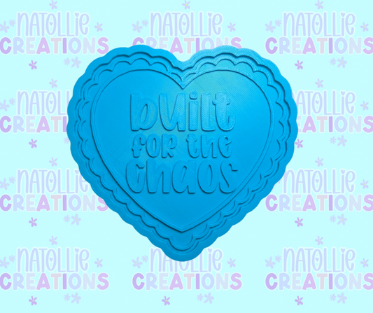 Built For The Chaos Scallop Heart Insert Freshie Silicone Mold