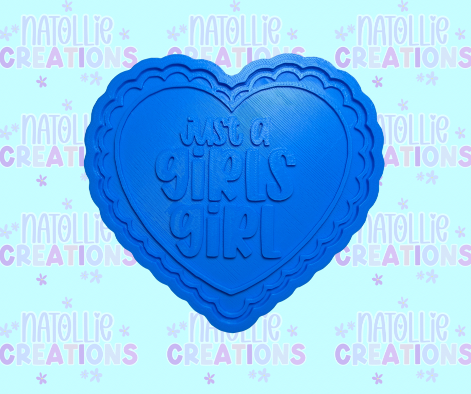 Just A Girls Girl Scallop Heart Insert Freshie Silicone Mold