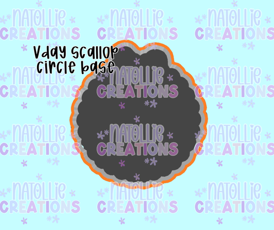Valentine’s Circle Scallop Blank Freshie Silicone Mold