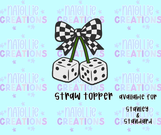 Dice Cherry Straw Topper