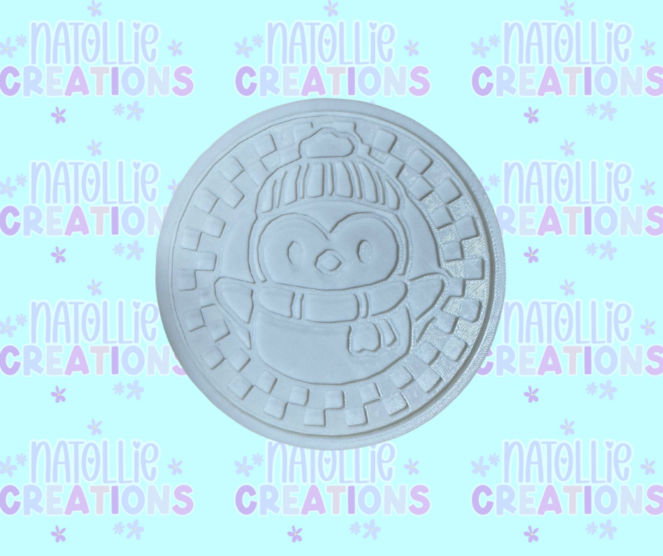 Checkered Penguin Body Insert Freshie Silicone Mold