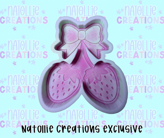 Strawberry Cherry W/ Bow Freshie Silicone Mold