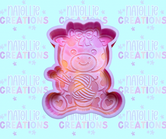Knitting Cow Freshie Silicone Mold