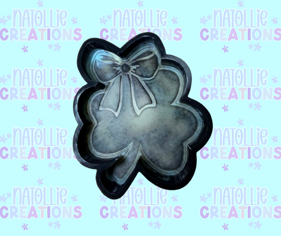 Shamrock W/ Bow Freshie Silicone Mold - Clover