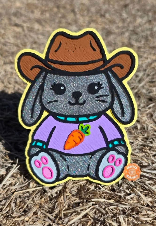 Retro Cowgirl Bunny Freshie Silicone Mold