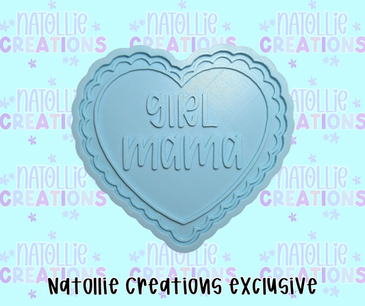 Girl Mama Scallop Heart Insert Freshie Silicone Mold