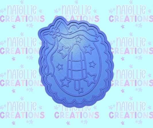 Bomb Pop Scallop Frame Insert Freshie Silicone Mold