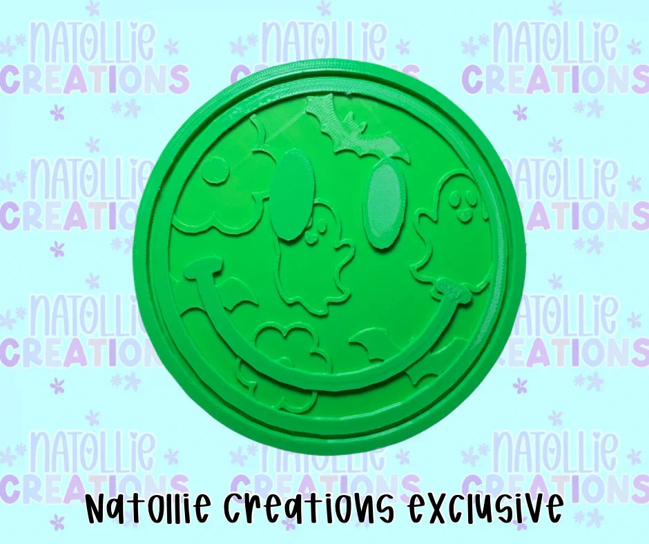Floral Bat / Ghost Smiley Insert Freshie Silicone Mold
