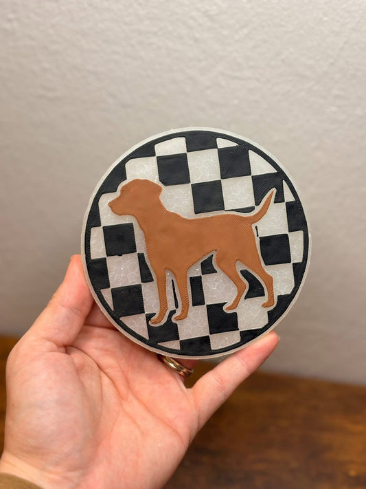 Checkered Dog Insert Freshie Silicone Mold