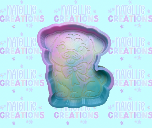 Pug W/ Bow Freshie Silicone Mold
