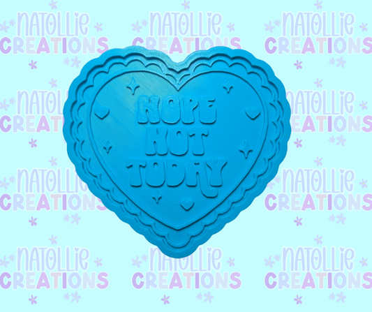 Nope Not Today Scallop Heart Insert Freshie Silicone Mold